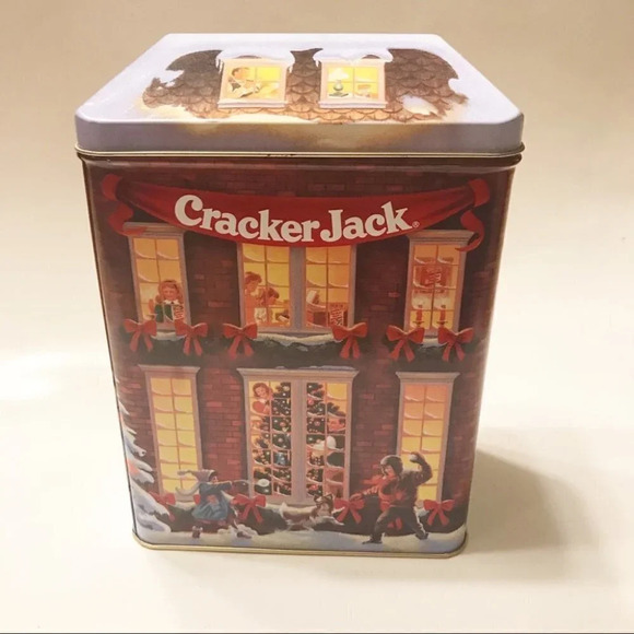 Cracker Jack Holiday Village 1995 Christmas Tin - Picture 1 of 16